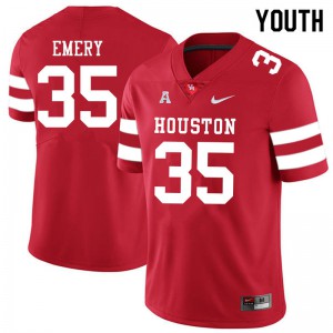 Youth Houston Cougars Jalen Emery #35 NCAA Red Jersey 901636-941