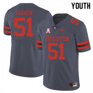 Youth Houston Cougars Jalen Garner #51 Official Gray Jerseys 555592-879