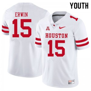 Youth Houston Cougars Jaylen Erwin #15 University White Jersey 972642-935