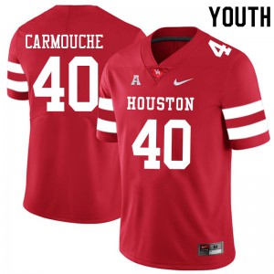 Youth Houston Cougars Jordan Carmouche #40 NCAA Red Jersey 700001-554