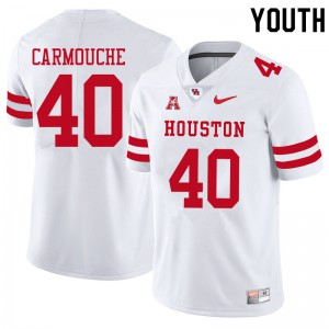 Youth Houston Cougars Jordan Carmouche #40 White Alumni Jerseys 583859-405