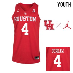 Youth Houston Cougars Justin Gorham #4 Red Basketball Jordan Brand Jersey 568393-239