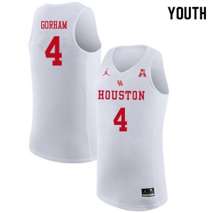 Youth Houston Cougars Justin Gorham #4 Jordan Brand White High School Jerseys 994165-864