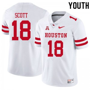 Youth Houston Cougars Kam Scott #18 High School White Jersey 107911-645