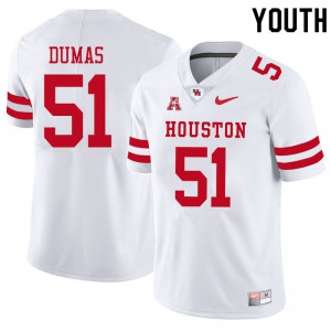 Youth Houston Cougars Kanen Dumas #51 Player White Jerseys 562345-487