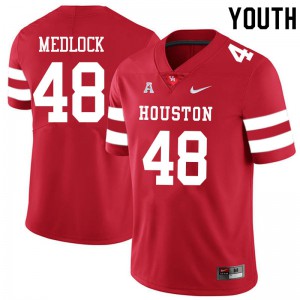Youth Houston Cougars Kayce Medlock #48 NCAA Red Jerseys 922116-959