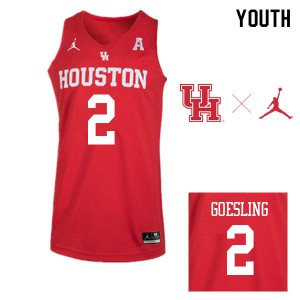 Youth Houston Cougars Landon Goesling #2 Basketball Jordan Brand Red Jerseys 177452-362