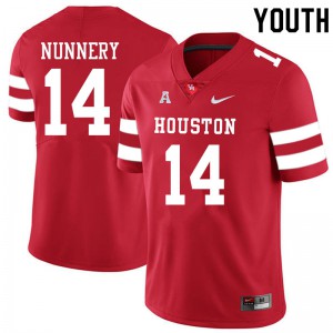 Youth Houston Cougars Mannie Nunnery #14 Red College Jersey 323694-960