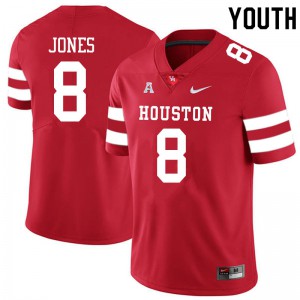 Youth Houston Cougars Marcus Jones #8 Red Embroidery Jerseys 466458-767