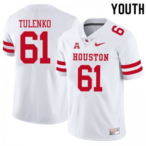 Youth Houston Cougars Michael Tulenko #61 White Stitch Jerseys 674577-903