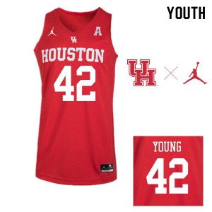 Youth Houston Cougars Michael Young #42 Red Basketball Jordan Brand Jerseys 319165-579