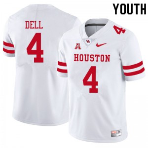 Youth Houston Cougars Nathaniel Dell #4 Official White Jerseys 280112-926