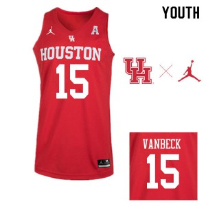 Youth Houston Cougars Neil VanBeck #15 Jordan Brand Basketball Red Jerseys 242279-281