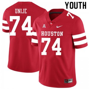 Youth Houston Cougars Reuben Unije #74 Player Red Jerseys 806040-437