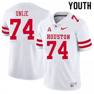 Youth Houston Cougars Reuben Unije #74 White Official Jerseys 252991-773