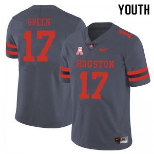 Youth Houston Cougars Seth Green #17 Gray Stitched Jersey 896903-717