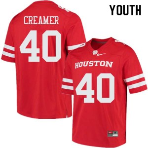 Youth Houston Cougars Shane Creamer #40 Red Stitched Jersey 492062-469