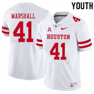 Youth Houston Cougars T.J. Marshall #41 Official White Jerseys 975867-936