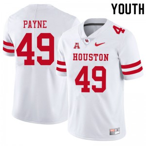 Youth Houston Cougars Taures Payne #49 College White Jersey 712155-565