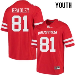 Youth Houston Cougars Tre'von Bradley #81 Red Football Jerseys 870035-838