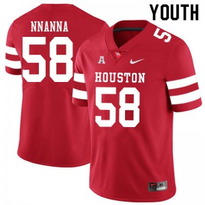 Youth Houston Cougars Ugonna Nnanna #58 Stitched Red Jerseys 985650-112
