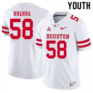 Youth Houston Cougars Ugonna Nnanna #58 White Stitch Jerseys 982829-606