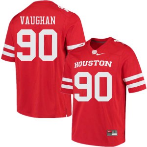 Men's Houston Cougars Zach Vaughan #90 Red Stitched Jersey 393969-198